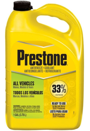 Prestone Antifreeze/ Coolant Refrigerante 33% Mezcla Precisa