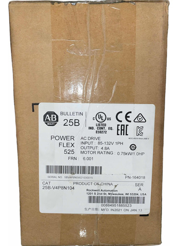 Allen Bradley 25b-v4p8n104 Variador 1 Hp 100-120vac Powerfle