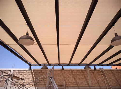 2 Pz Malla Sombra 3.20x2.70 Mt 90% Beige Reforzada A Medida