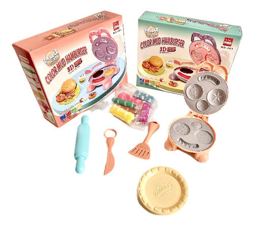 Set Pasteleria Y Comida Rápida De Plastilina 6 Colores