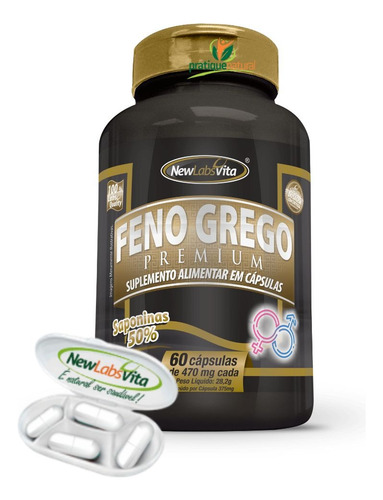 Feno Grego 50% Saponinas Concentrado 60 Cáps New Labs Vita 