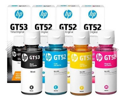 Tinta Hp Gt51 Gt52 Original Pack Blackxl Cian Yellow Magenta