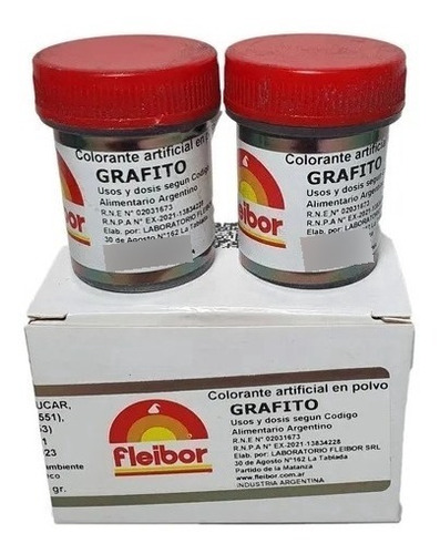 Colorante En Polvo Comestible Grafito Fleibor 4gr Belgrano