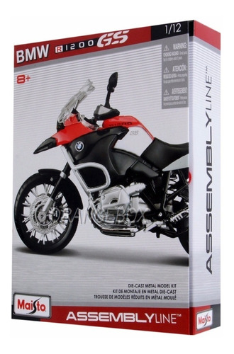 Kit Para Montar Bmw R1200 Gs 1:12 Maisto Vermelho 39051-2