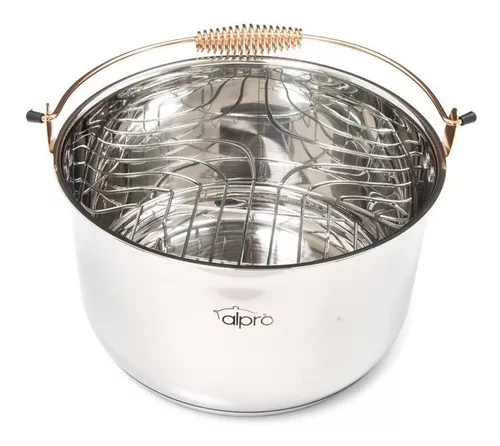 Olla Vaporera Alpro Acero Inoxidable Tapa Cristal, 6 L