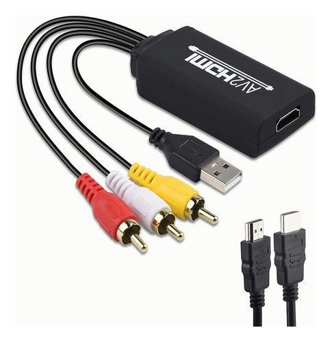 Convertidor De Cable Rca A Hdmi Macho Con Cables Hdmi Y R