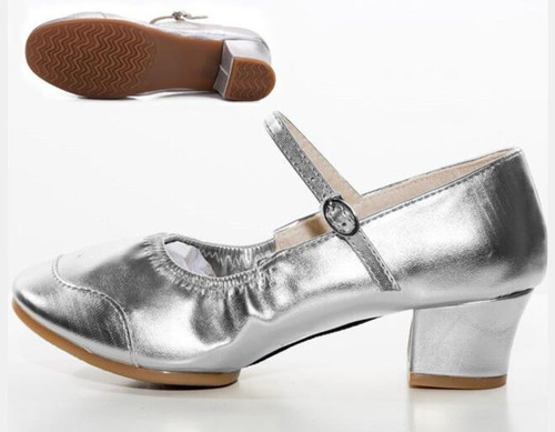 1 Par De Zapatos De Baile Cuadrados De Tacón Bajo Para Mujer