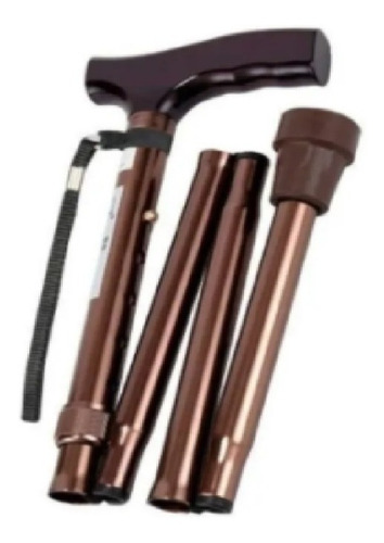 Imagen 2 de 5 de Baston Plegable De Aluminio - Color Bronce - Con Estuche