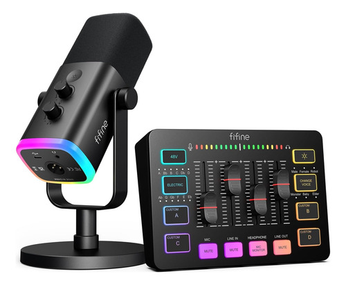 Kit Mezclador Y Micrófono Xlr/usb Podcast Streaming Gamers