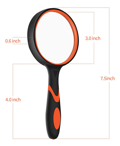 2 Pack 75mm 10x Handheld Magnifying Glass Shatterproof