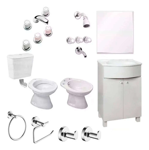 Juego Baño Mueble Grifería Sanitario Accesorios