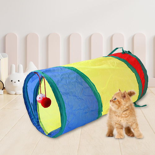 Tubo De TĂșnel Para Gatos Con Tienda De Pelota De Juego,
