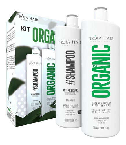 Imagem 1 de 7 de Progressiva Organica Troia Hair 2 X 1000ml - 100% Original