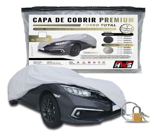 Capa Pra Carro Marca Hws Forro Total Cadeado Carbon Titanium