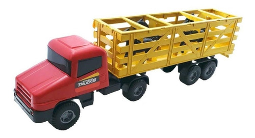 Brinquedo Strada Trucks Silmar Ref.6040 - Cabine Vermelha Cor Vermelho - Amarelo Personagem Caminhão
