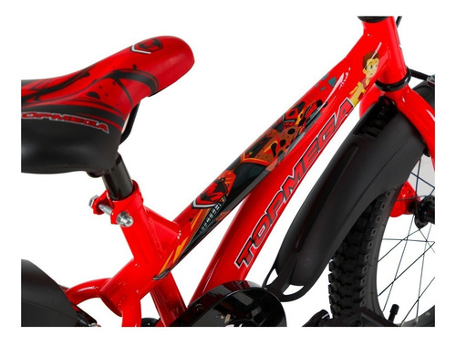Imagen 5 de 6 de Bicicleta infantil TopMega Superhéroes Crossboy R16 frenos v-brakes color rojo con ruedas de entrenamiento