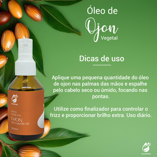 Óleo Vegetal Ojon Tratamento Capilar Natural 100ml Oliapon