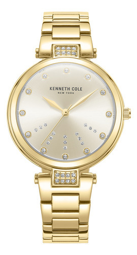 Reloj Mujer Kenneth Cole Kcwlg2237302 New York Color de la correa Dorado Color del bisel Dorado Color del fondo Dorado