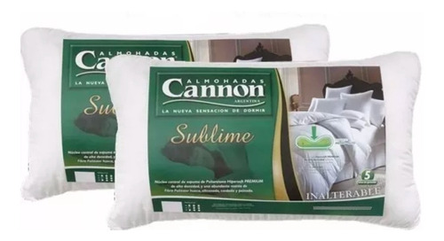 Combo X 2 Almohadas Cannon Sublime 70x40 Hipersoft 