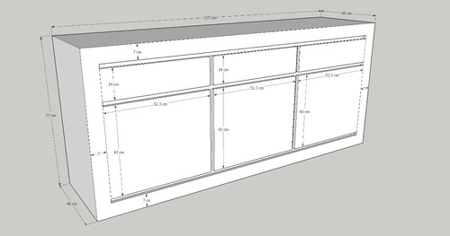 Imagen 3 de 7 de Mueble Aparador 100% Madera Maciza Roble Ref: Maciza61