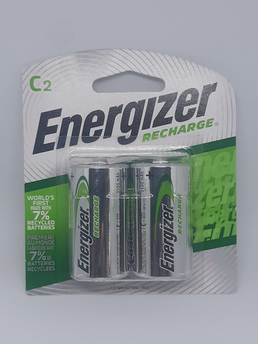 Pilas Baterías Energizer Recargables C2 2500 Mah Pack 2