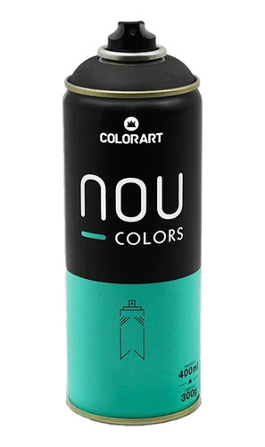 Tinta Spray Nou Colors Preta 400ml Colorart Grafite Arte