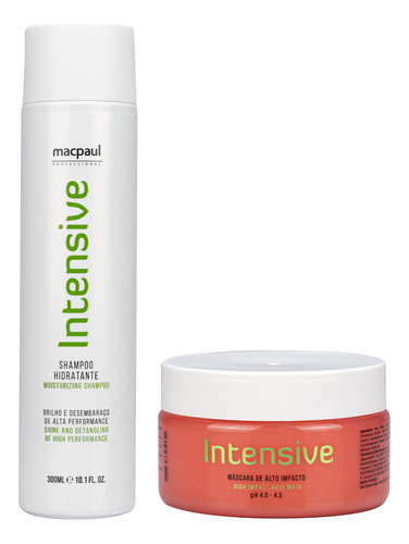 Kit Intensive Shampoo 300ml + Mascara Capilar 250g Macpaul B