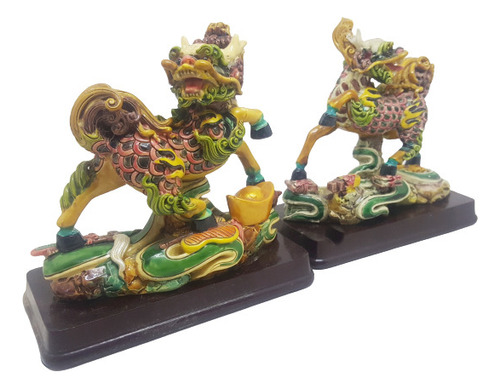 Figuras De Pareja De Caballos Chi Lin (feng Shui)