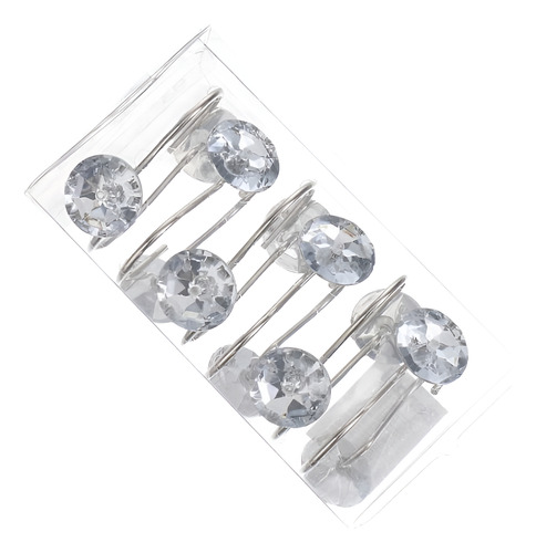 Ganchos Para Cortina De Baño Gemas Elegante Metal Pack X 12 Cristal