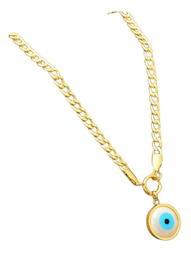 Collar Para Mujer Ojo Turco Laminado En Oro Dama