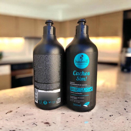 Kit 2 Leave In Cachos Sim Definição Nutrição 500 Ml Haskell