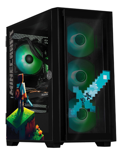Xtreme Pc Gaming Amd Radeon Rx 7600 Ryzen 7 5700g 32gb Ssd 1tb Sistema Liquido Wifi Minecraft Steve
