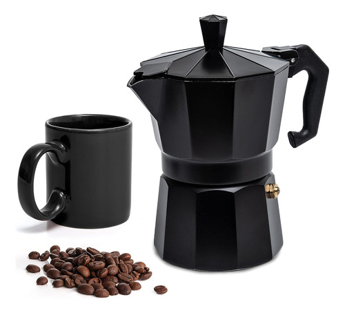 Cafetera De Aluminio Para Estufa De Moka Con Una Taza, Cafet