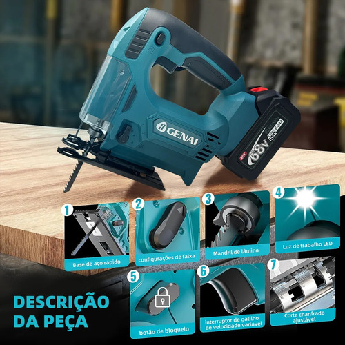 Serra Tico-tico 68v Sem Fio Brushless Com 2 Baterias E Acc