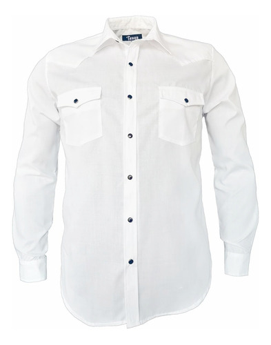 Camisa Vaquera Manga Larga Blanca Para Hombre 