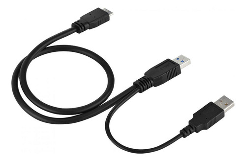 Cable De Alimentación Doble Usb 3.0 Tipo A Macho A Micro B +