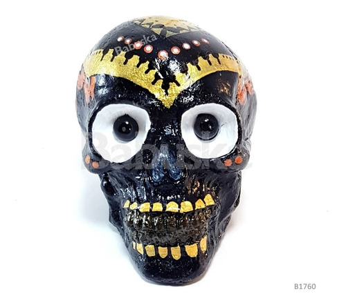 Calavera Mexicana, Pintada A Mano Pequeña 9 X 7cm Única C