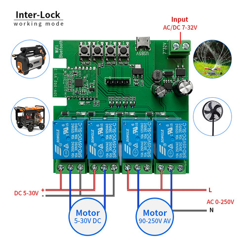 . Sonoff 4 Canales Wifi 5 V 12 V 24 V Ac/dc + Control Rf 433