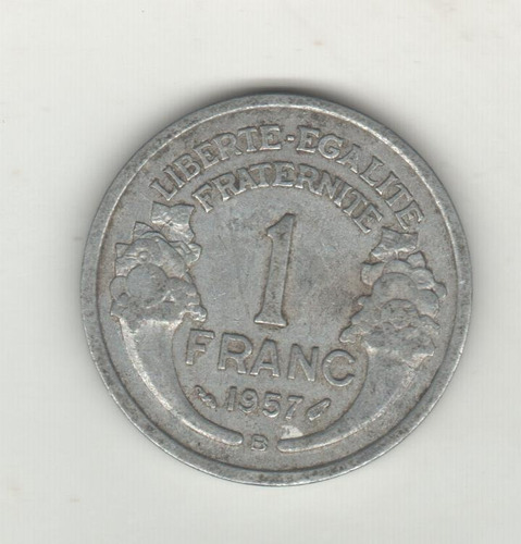 Francia Moneda De 1 Franco Año 1957 B Km 885a.2 - Vf+