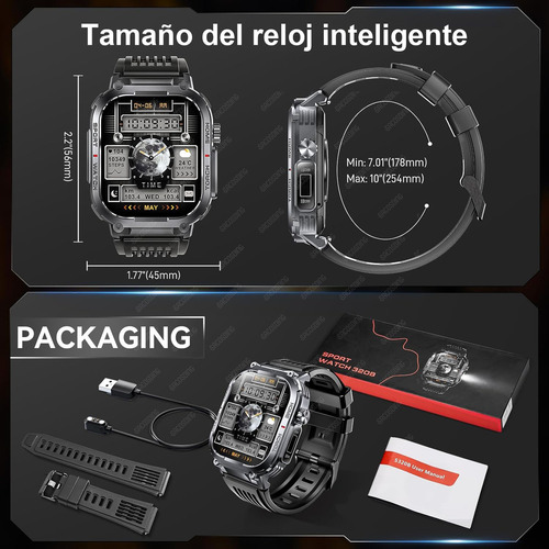 S320b Reloj Inteligente Hombre 2.02 Smart Watch Linterna