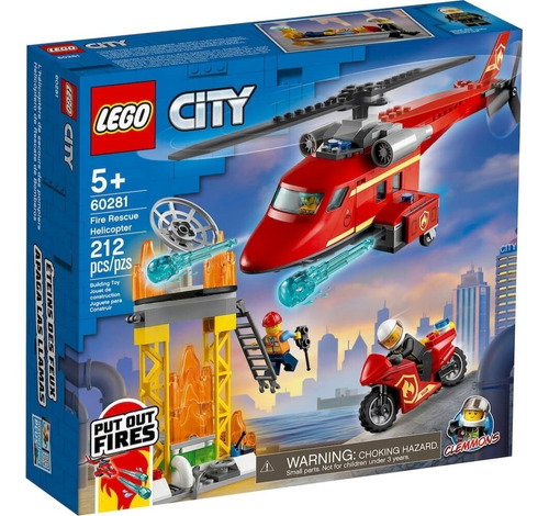 Brinquedo Lego City Helicoptero De Resgate De Bombeiro 60281