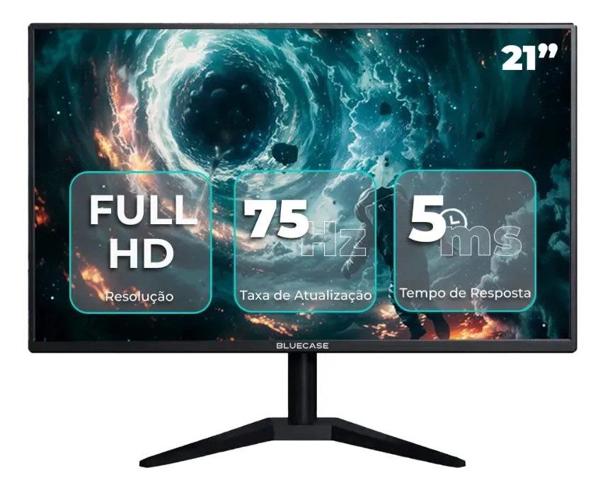 Monitor 21 Pol Full Hd 75hz 5ms Hdmi Vga Ideal Home Office