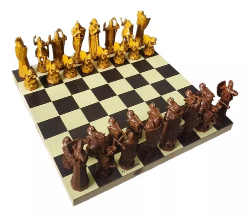 Jogo De Xadrez E Damas Harry Potter Tabuleiro Chess Crianças