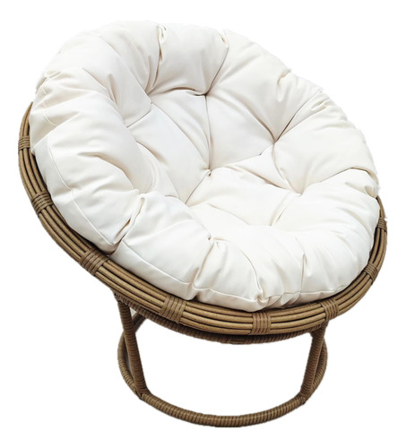 Mueble Sillón Relax Redondo C/ Base Sólida Mimbre Moderno