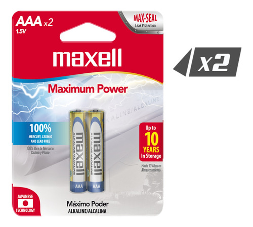 Baterías, Pilas Alcalinas Maxell Aaa