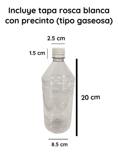 Imagen 2 de 10 de Botella Pet 1000 Cc Tapa Rosca X 240 Unid. 25 Grs,