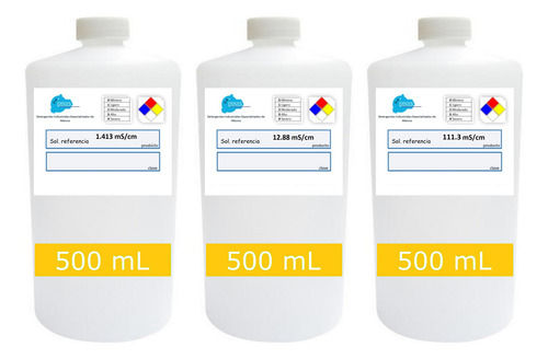 Buffer Calibradores Tds Ce 1.413, 12.88 Y 111.3 Ms/cm 500 Ml