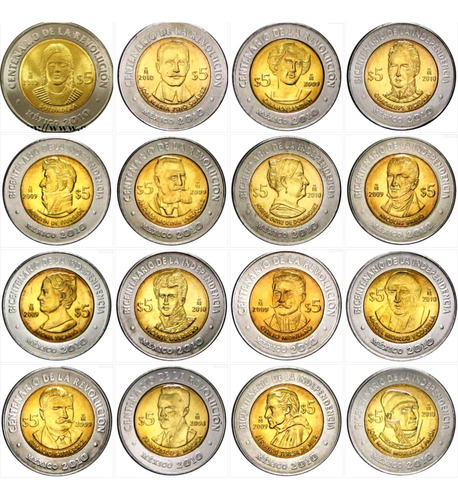 Colección Completa De 37 Monedas De 5 Pesos Conmemorativas