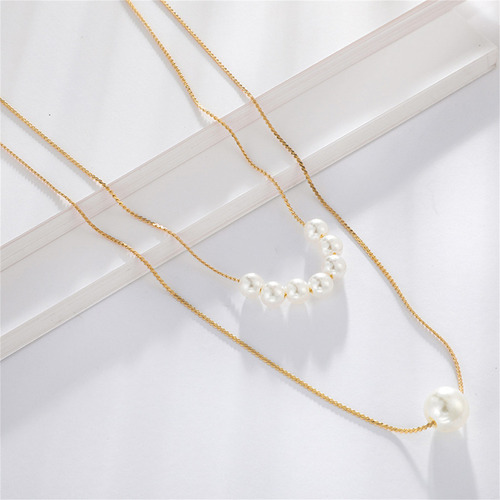 Collar En Forma De E, Moderno, Anudado, Tamaño Cadena, Perla