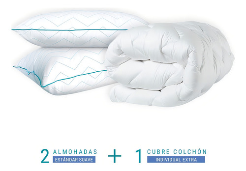Sognare® 1 Cubre Colchón Extra Individual + 2 Almohada Suave
